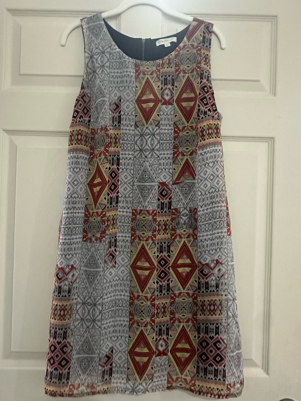love, Fire Black Fabric Dress with Tiny Red Heart Accent